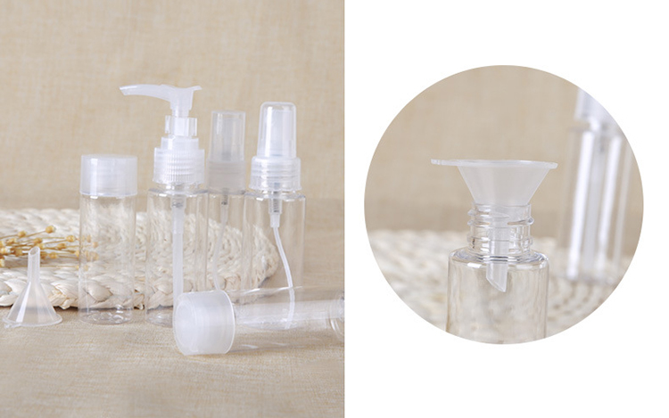 6 in 1 plastic portable empty pet travel bottle set LM206