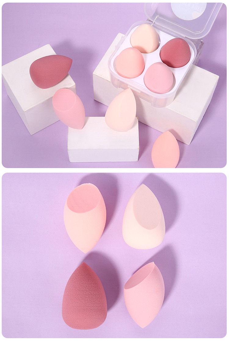 Yousha 4PCS Gourd Waterdrop Diagonal Cut Facial Soft Makeup Egg Sponges Foundation Makeup Sponge Set YF219