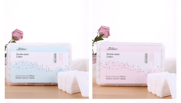 Lameila brand 150pcs box double-sided square cotton makeup remover pads facial organic cosmetic cotton pads B195