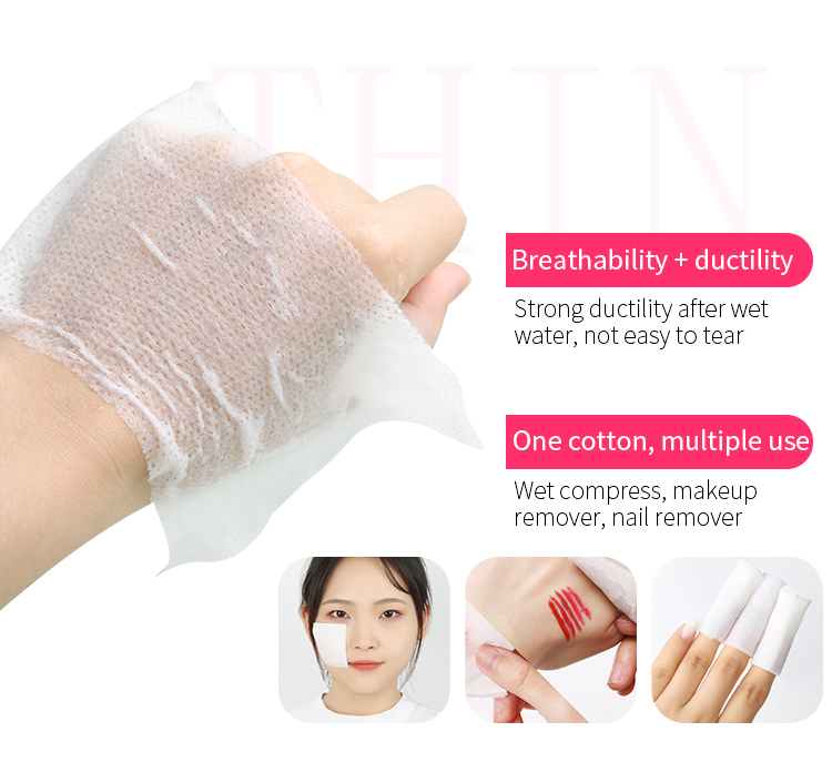 Yousha wholesale 222pcs makeup remover pads grid pattern removable facial clean cotton pad TM028