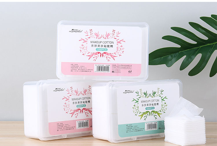 Lameila OEM wholesale 1000pcs box discharge make up remove cotton facial organic makeup remover cotton pads B204