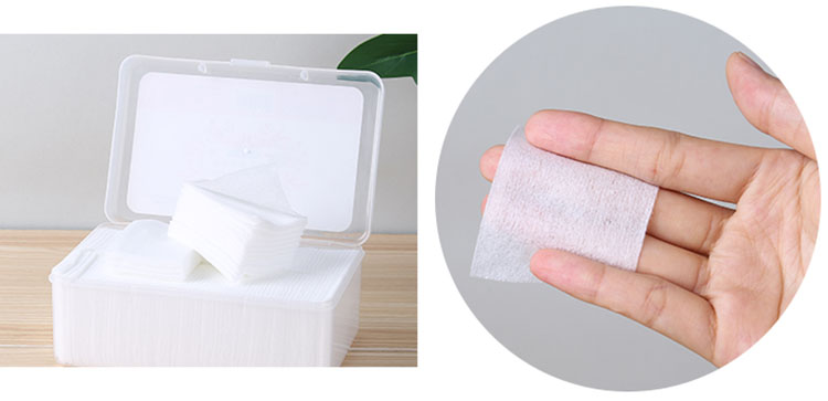 Lameila OEM wholesale 1000pcs box discharge make up remove cotton facial organic makeup remover cotton pads B204