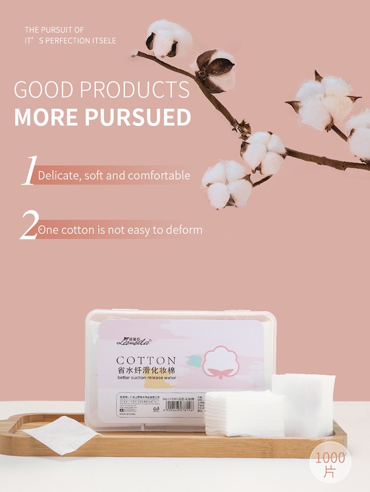 Factory direct boxed Skin-friendly water-saving slimming eco friendly face makeup remover cosmetic cotton pad CXT001