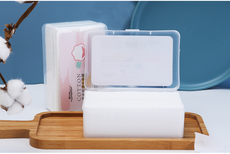 Factory direct boxed Skin-friendly water-saving slimming eco friendly face makeup remover cosmetic cotton pad CXT001