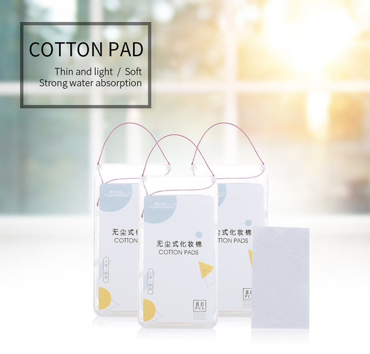 80pcs pure cotton pads wholesale disposable facial organic makeup remover cotton pads B0195