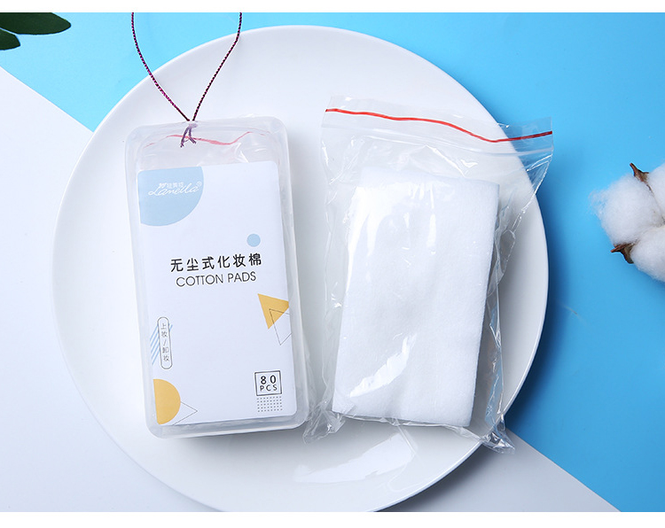 80pcs pure cotton pads wholesale disposable facial organic makeup remover cotton pads B0195