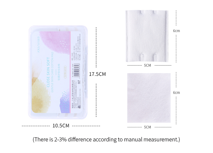 Wholesale OEM 550  100 sheets beauty cotton pads natural organic biodegradable face remover makeup cotton pad TM087