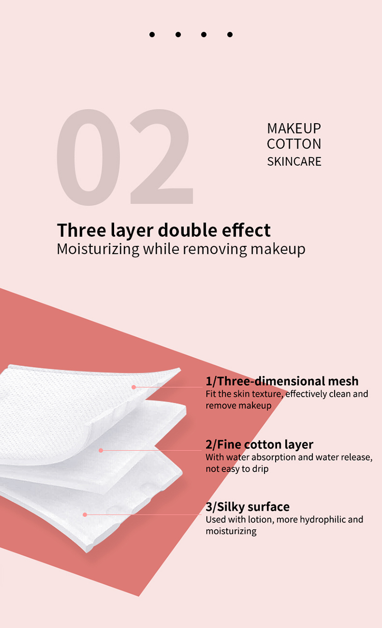 Lameila 222 pcs Facial pad square 100% pure cotton make up square skin care cotton pad CXT002