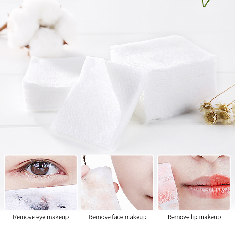 Eco Friendly 1100pcs Square Disposable Women Facial Cotton Makeup Remover Pads TM032