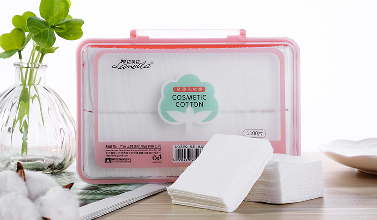 Eco Friendly 1100pcs Square Disposable Women Facial Cotton Makeup Remover Pads TM032