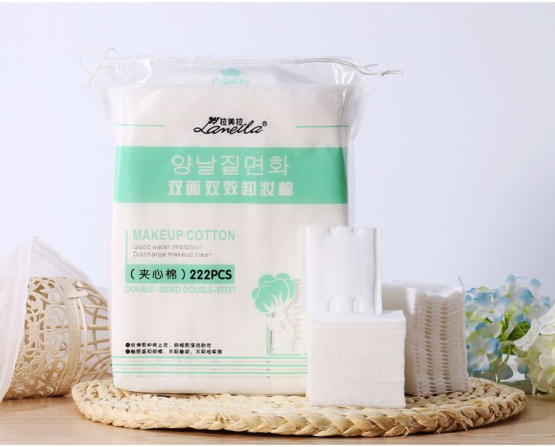 222pcs disposable cosmetic facial organic cotton pad makeup remover pads B1092