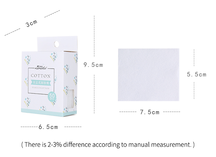 Lameila OEM cosmetic cotton pads manufacturers 50pcs face square organic cotton pads B0107