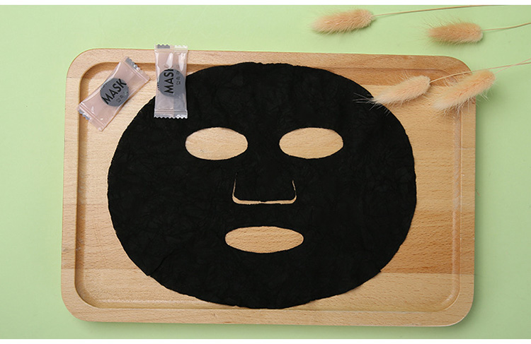 Wholesale beauty face mask sheet black color Bamboo charcoal diy compressed facial mask YM007