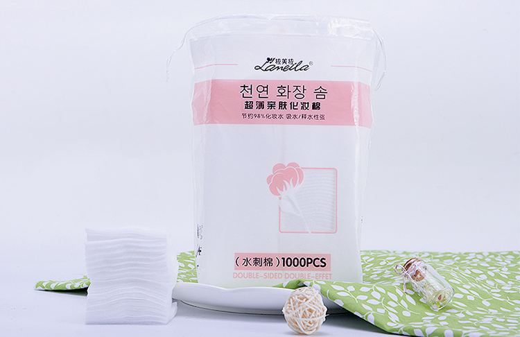 Lameila Wholesale 1000pcs Disposable Cotton Makeup Remover Pads Thin Square Face Cleaning Pad Strong Absorbent B1048