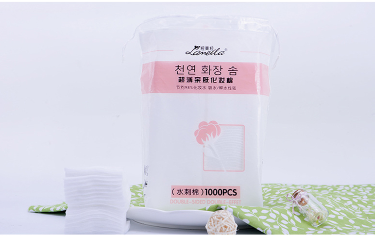 Lameila Wholesale 1000pcs Disposable Cotton Makeup Remover Pads Thin Square Face Cleaning Pad Strong Absorbent B1048