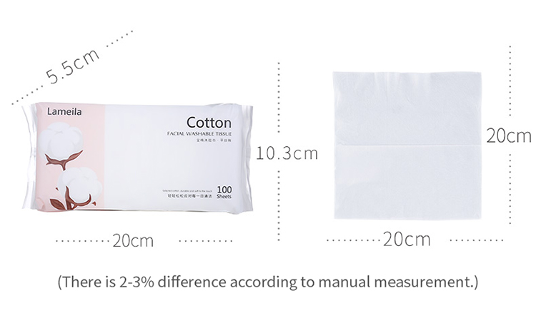 Lameila 100pcs large non woven wholesale face cotton remover make up pads square facial makeup cotton pad B313