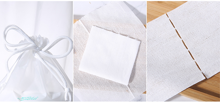 Reel Drawstring Bag 80pcs beauty Skin Care Mesh Disposable Face Cleaning Cotton Towel B337