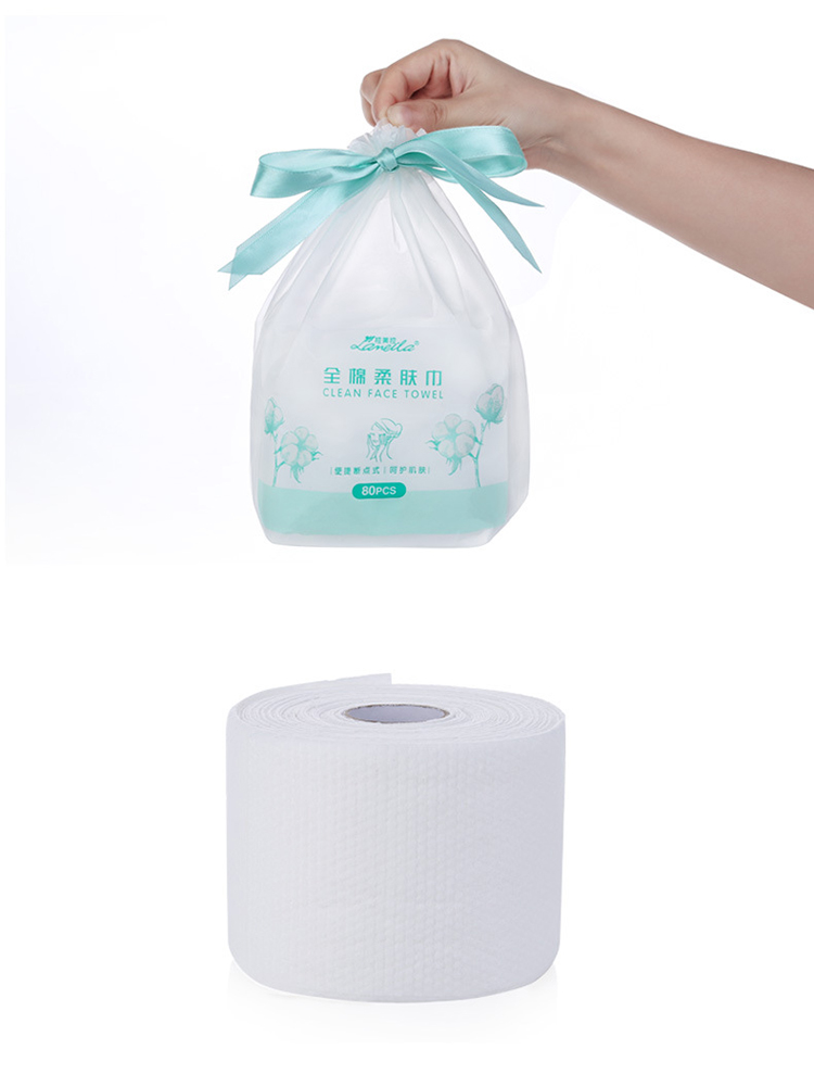 80 draws dry wet facial wash towels thick Biodegradable cleansing cotton soft Disposable face towel B325