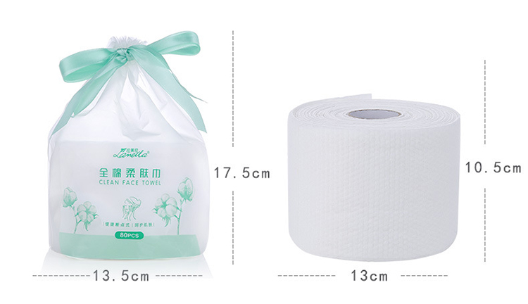 80 draws dry wet facial wash towels thick Biodegradable cleansing cotton soft Disposable face towel B325