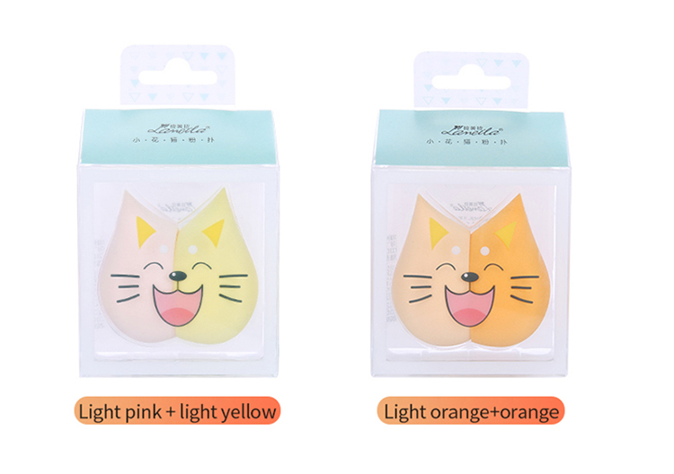 Lameila lovely cat design makeup puff OEM Latex Free Beauty Make Up Sponges Blending Makeup Sponge A80208