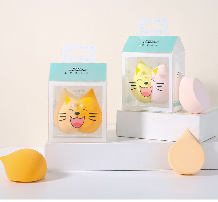 Lameila lovely cat design makeup puff OEM Latex Free Beauty Make Up Sponges Blending Makeup Sponge A80208