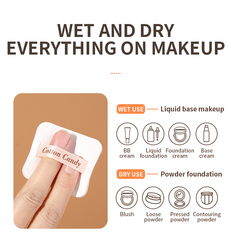 Wholesale 2pcs Air Cushion Powder Puff Hydrophilic Non-latex Skin-friendly Beauty Sponge Makeup Foundation Puff A80185