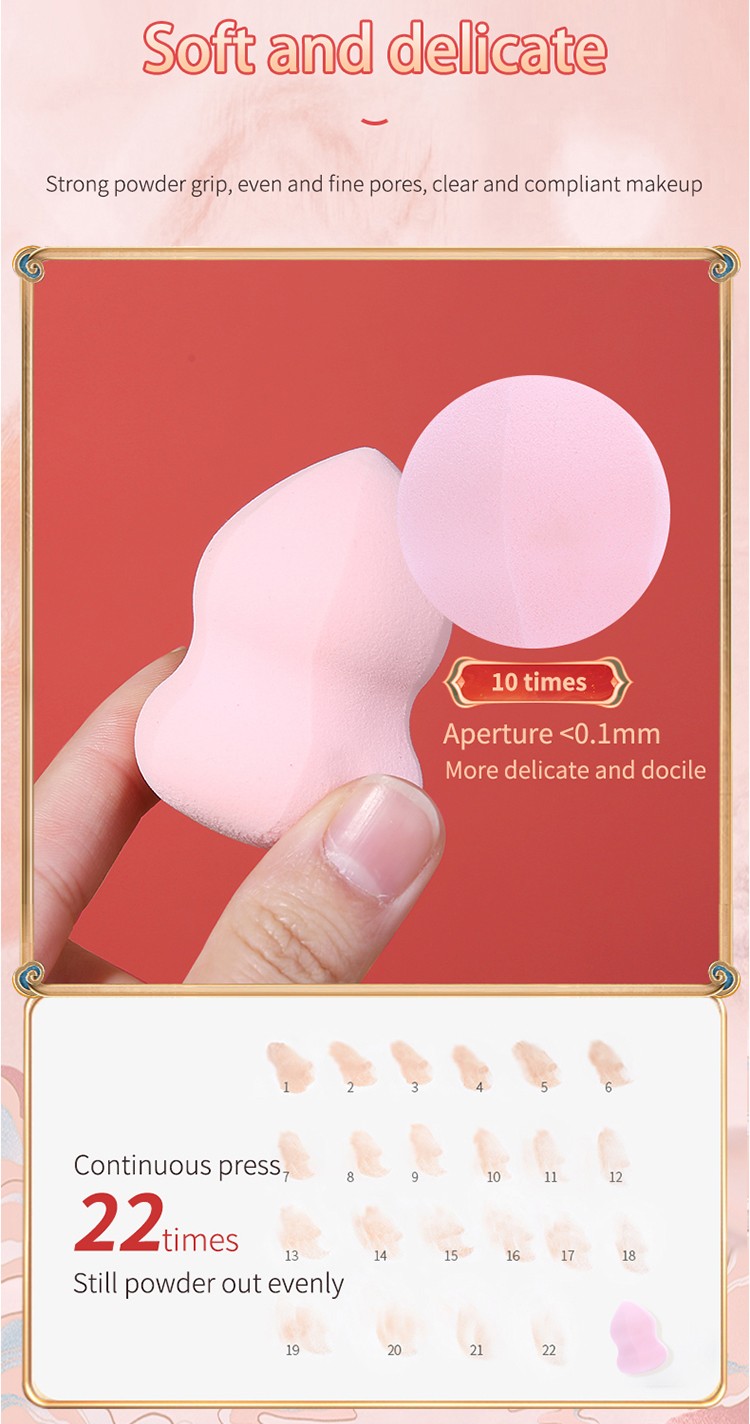 Lameila 2021 new style single pack different shape latex free soft makeup sponge A80203 A80204