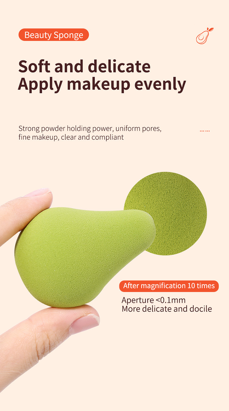 Yousha 3pcs Fruit Powder Puff Soft Natural Latex Free Beauty Makeup Egg Sponge Wet And Dry Dual-Use Makeup Sponge Set Yf220