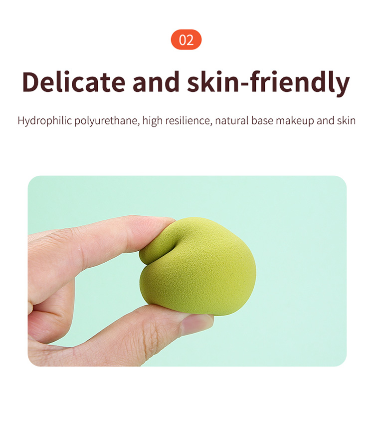 Yousha 3pcs Fruit Powder Puff Soft Natural Latex Free Beauty Makeup Egg Sponge Wet And Dry Dual-Use Makeup Sponge Set Yf220