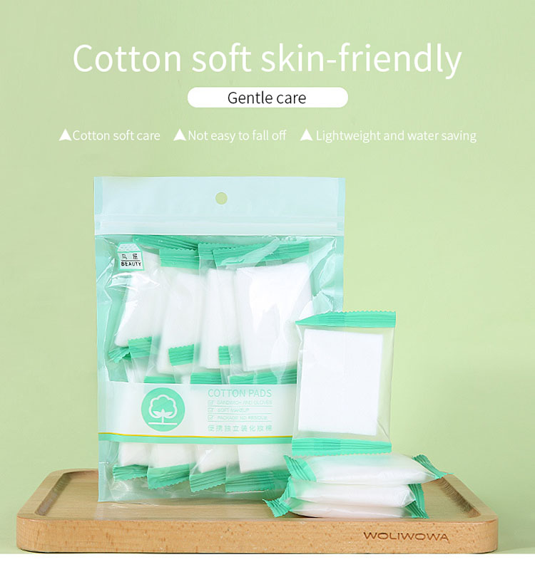 Portable individual package cotton pad square cotton pads makeup remover organic cotton pads N823