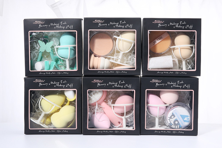 Lameila Packaging Box Festival Gift Custom Beauty Tools Makeup Sponges Set Cosmetic Foundation Puff Blender Latex Free A80152