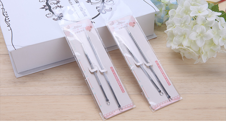 Lameila 2pcs Hot selling skin care blackhead Blemish Remover Needle double-sides stainless steel ance needle 097