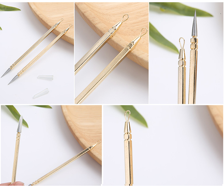 Lameila Pimple Tool Gold Beauty Needle Extractor Blackhead Remover Stainless Steel Acne Needle B0750