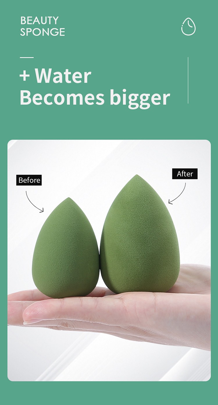 New Style 4 in 1 Makeup Blending Sponge Set Holder Beauty Green Makeup Sponge Blender Custom Logo A80145