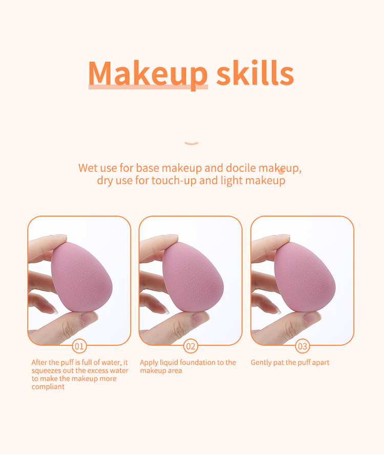 Lameila Best Wholesale 8pcs Cosmetic Tools Foudation Powder Puff Latex Free Hydrophilic Polyurethan Makeeup Sponge Sets A80173