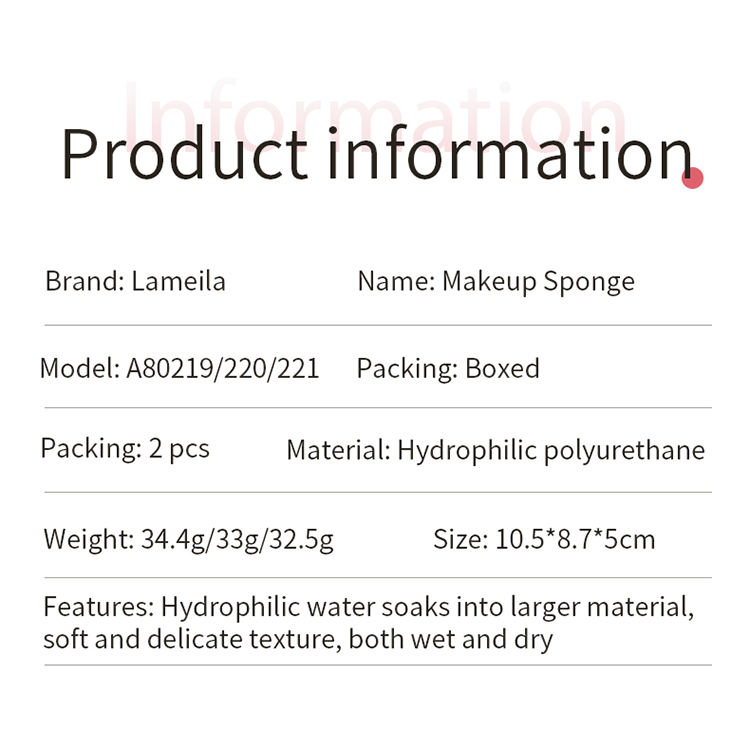 Lameila OEM logo 2pcs Fruit shape beauty sponge reusable soft latex free foundation makeup sponge blender packaging box A80219 A80220 A80221