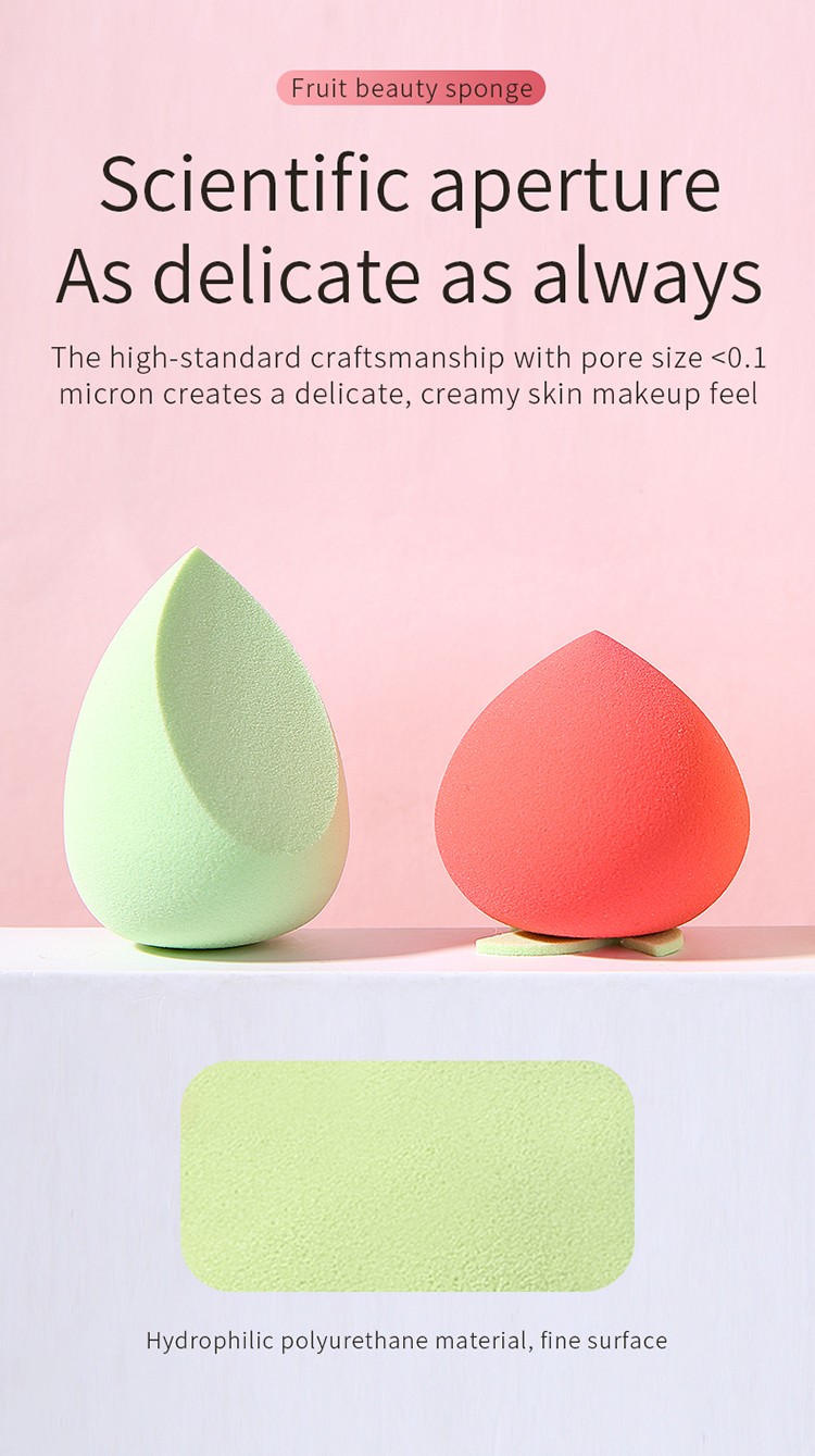 Lameila OEM logo 2pcs Fruit shape beauty sponge reusable soft latex free foundation makeup sponge blender packaging box A80219 A80220 A80221