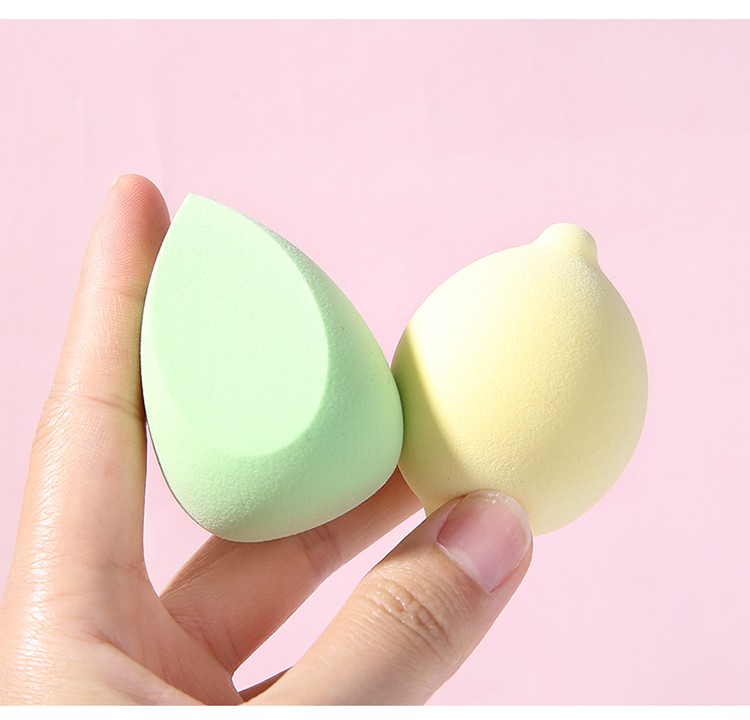 Lameila OEM logo 2pcs Fruit shape beauty sponge reusable soft latex free foundation makeup sponge blender packaging box A80219 A80220 A80221