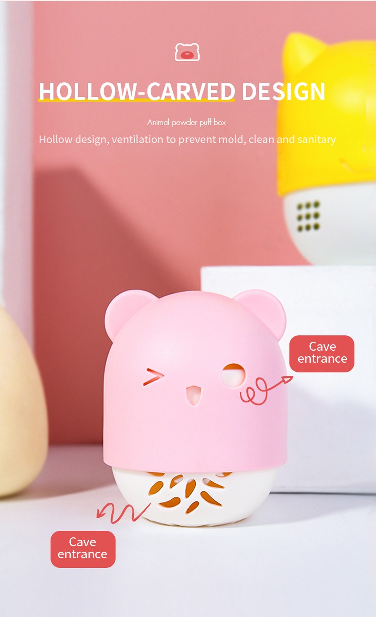 Lameila New Design Holiday Gift 5in1 Beauty Make Up Sponge Blender Holder Mini Cute bear Cosmetic Makeup Sponge Sets A80151 A80163 A80165