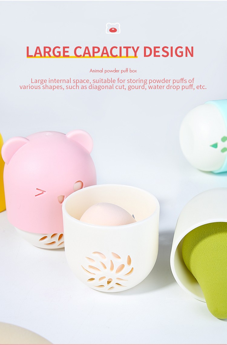 Lameila New Design Holiday Gift 5in1 Beauty Make Up Sponge Blender Holder Mini Cute bear Cosmetic Makeup Sponge Sets A80151 A80163 A80165