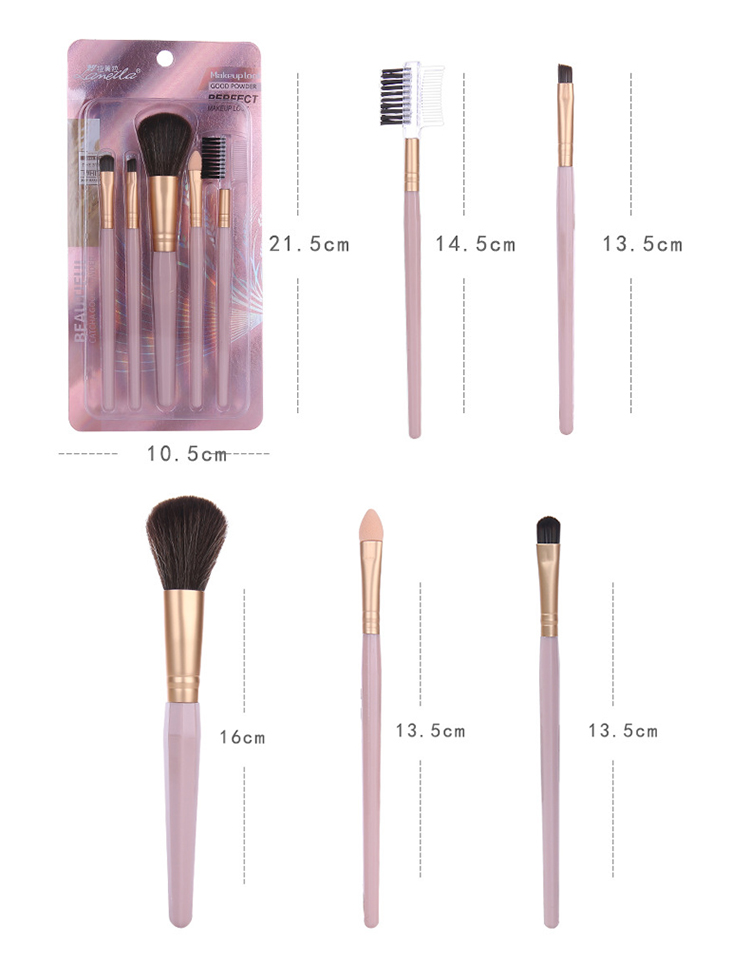 Lameila Professional Wholesale 5pcs Makeup Brush Set Natural Private Logo Customised Makeup Brushes L0957