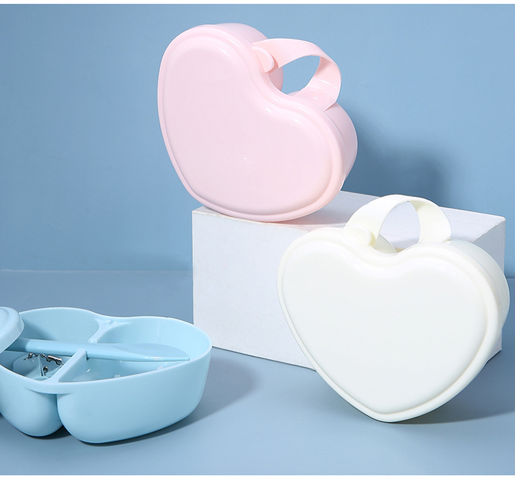 Lameila Guangzhou plastic bowl heart-shaped 7 in 1 plastic mask bowl set facial bowl spoon brush set D0895