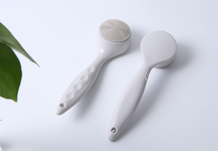 Lameila Wholesale Private Label Manual Soft Facial Care Cleanser Silicone Face Cleaning Washing Brush With Handle C0367