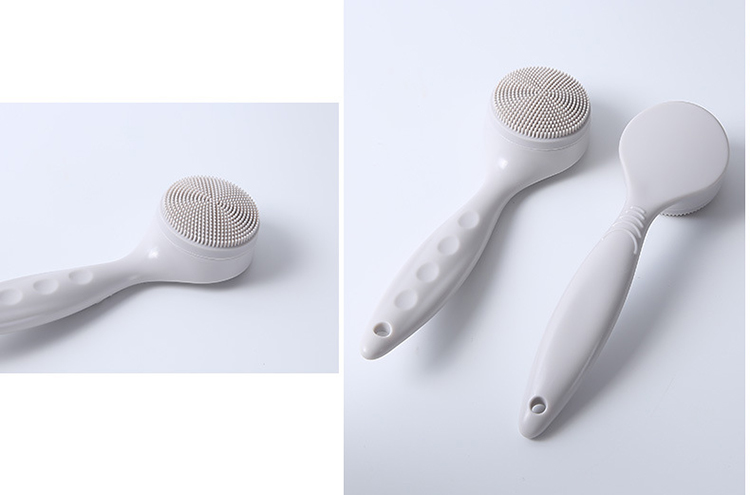 Lameila Wholesale Private Label Manual Soft Facial Care Cleanser Silicone Face Cleaning Washing Brush With Handle C0367