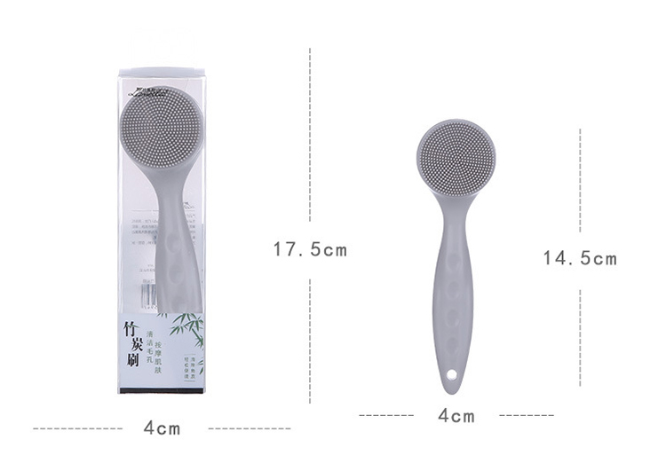 Lameila Wholesale Private Label Manual Soft Facial Care Cleanser Silicone Face Cleaning Washing Brush With Handle C0367