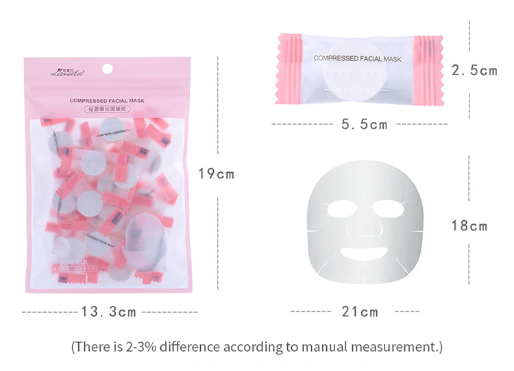Lameila Compressed Silk Face Mask Sheet 30pcs Disposable Facial Mask Papers Wrapped DIY Women Makeup Face Beauty Tool D0875