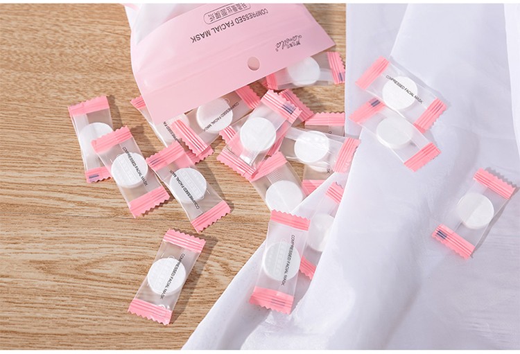 Lameila Compressed Silk Face Mask Sheet 30pcs Disposable Facial Mask Papers Wrapped DIY Women Makeup Face Beauty Tool D0875