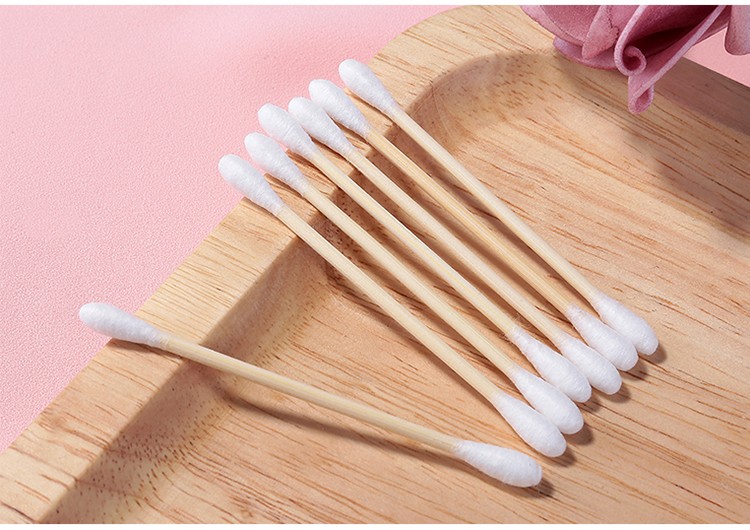 Lameila wholesale makeup bamboo stick round double head tips cotton buds cotton swabs travel set package b0144