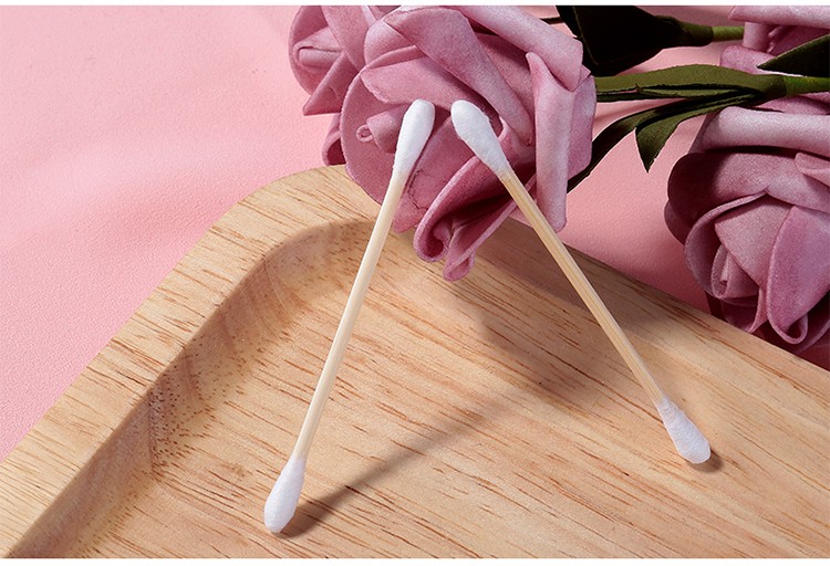 Lameila wholesale makeup bamboo stick round double head tips cotton buds cotton swabs travel set package b0144