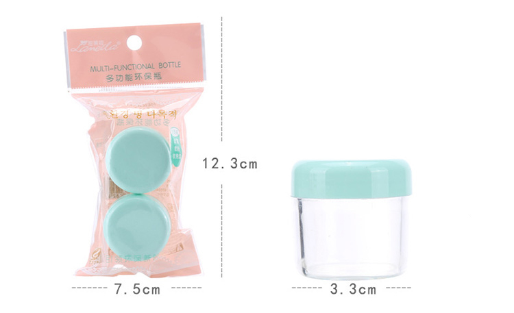 Lameila 20g*2 Travel Size Empty Bottle Ps Plastic Cosmetic Face Cream Jars Bottle Containers With 2pcs And Mini Stapula LA1028
